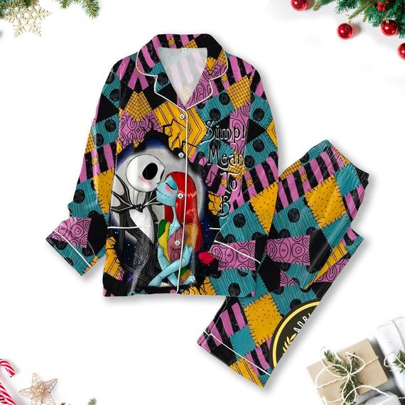 Jack Skellington and Sally Pajamas Nightmare Before Christmas Pajama Set Women Movie Christmas Party Gift Horror Halloween Shirt Etsy