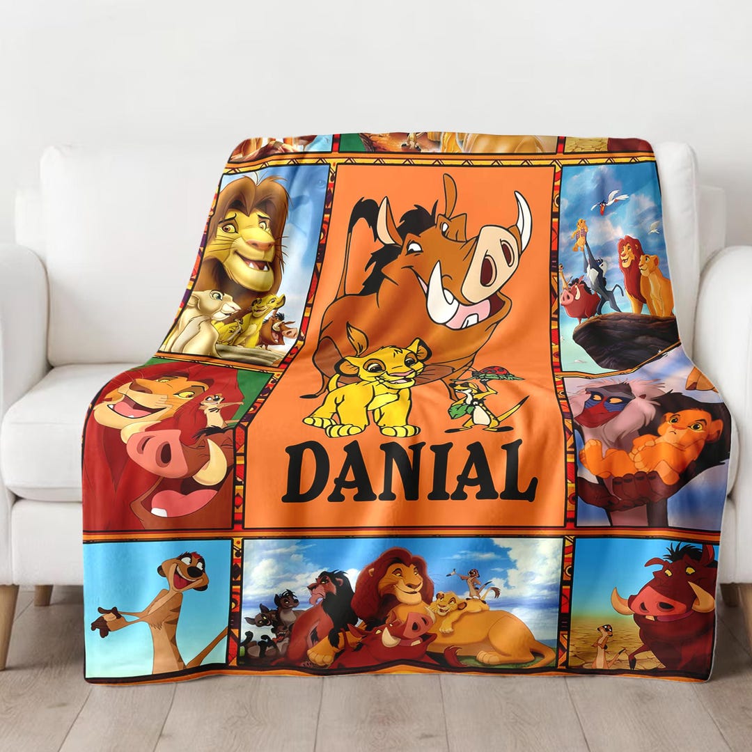 Personalized Animated Baby Lion Blanket, Cartoon Characters Blanket