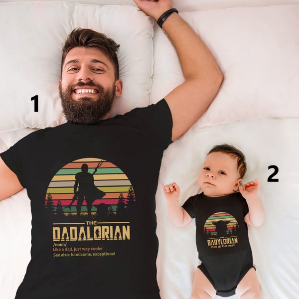 The Dadalorian And The Babylorian Fathers Day Tee Set, Dad And Child Matching Shirt, Dadalorian Shirt, Dad Gift, This Is The Way Shirt