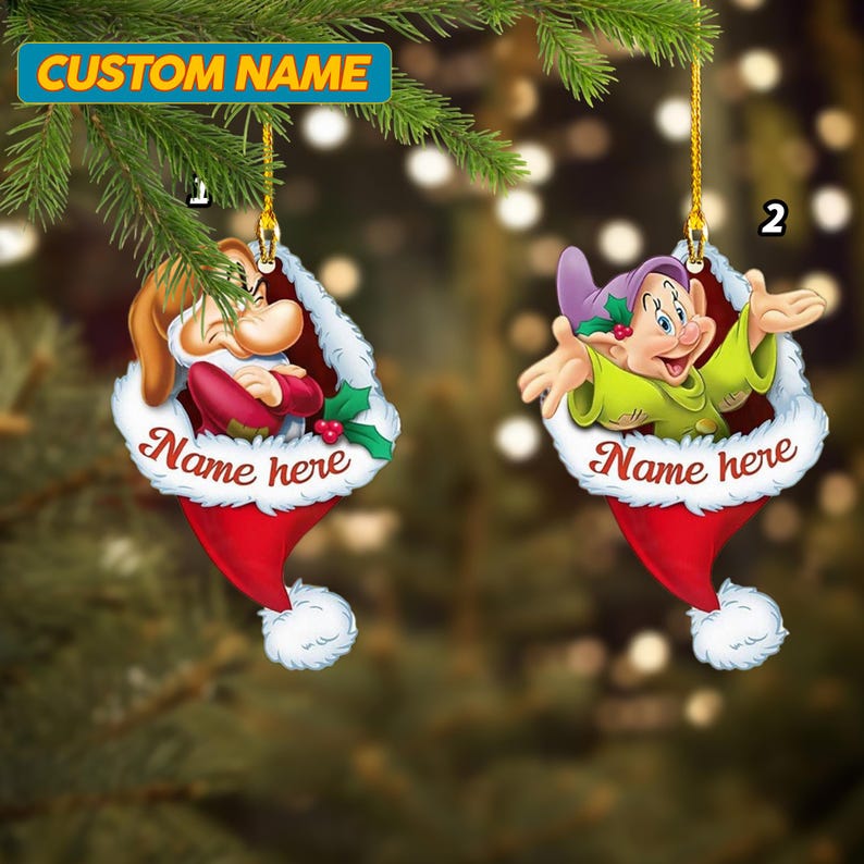 Personalized Ornament Man With A Frown, Dwarfs Animated Movie Xmas