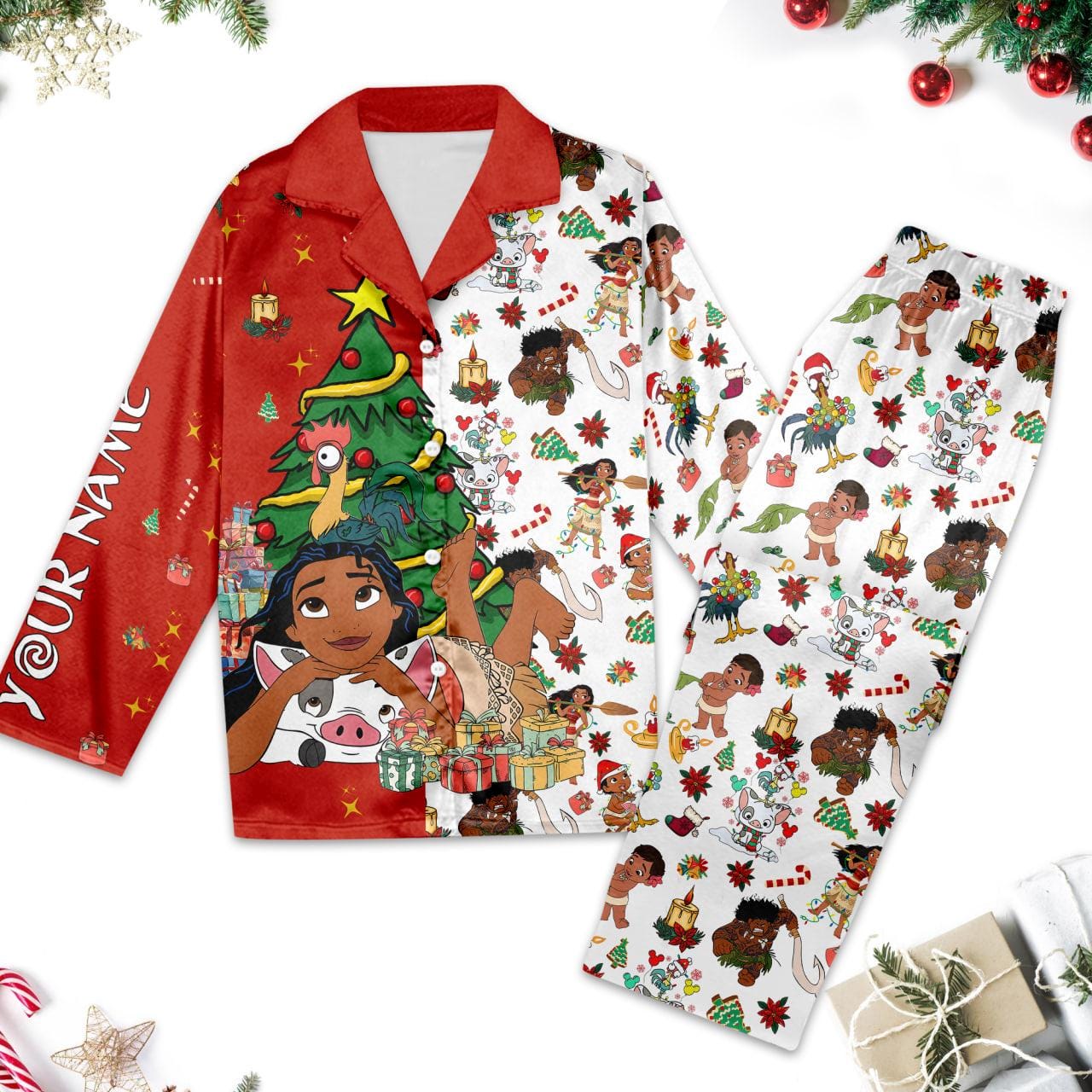 Custom Moana Pajamas Moana Christmas Pajama Set Women Moana Princess Family Matching Shirt Xmas Party Gift Magic Kingdom Tee Etsy
