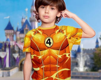 Johnny Storm Human Torch 3D Hoodie, Fantastic Four First Steps Sweatshirt, Avengers Costume T-Shirt, Super Hero Cosplay Costume Tee