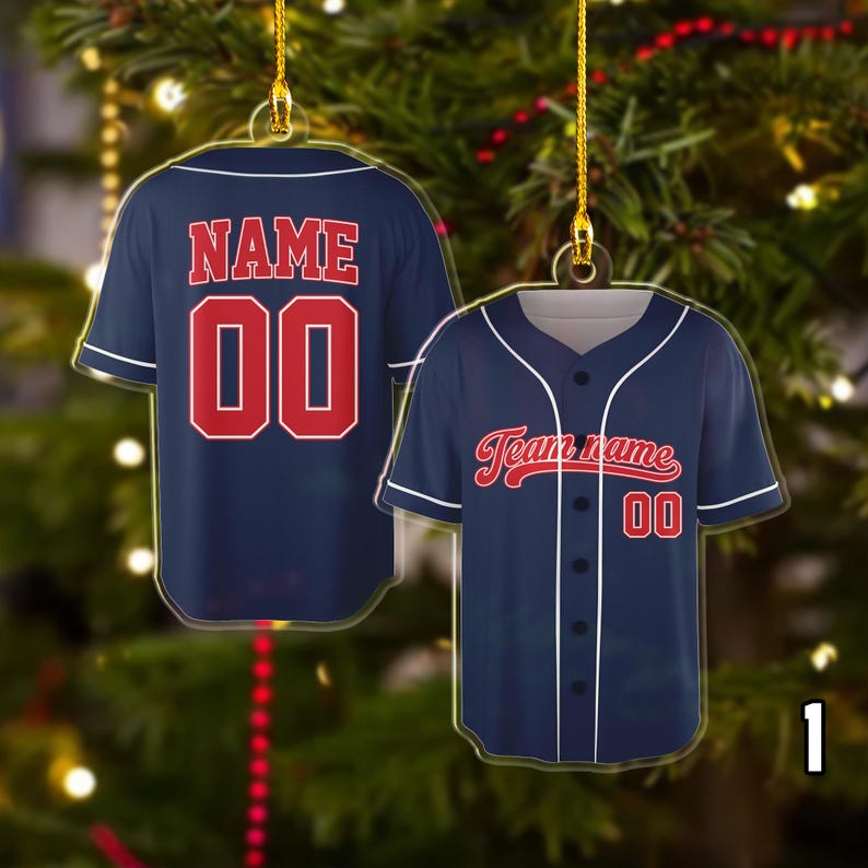 Personalized Baseball Team Ornament, Baseball Picture Ornament, Custom