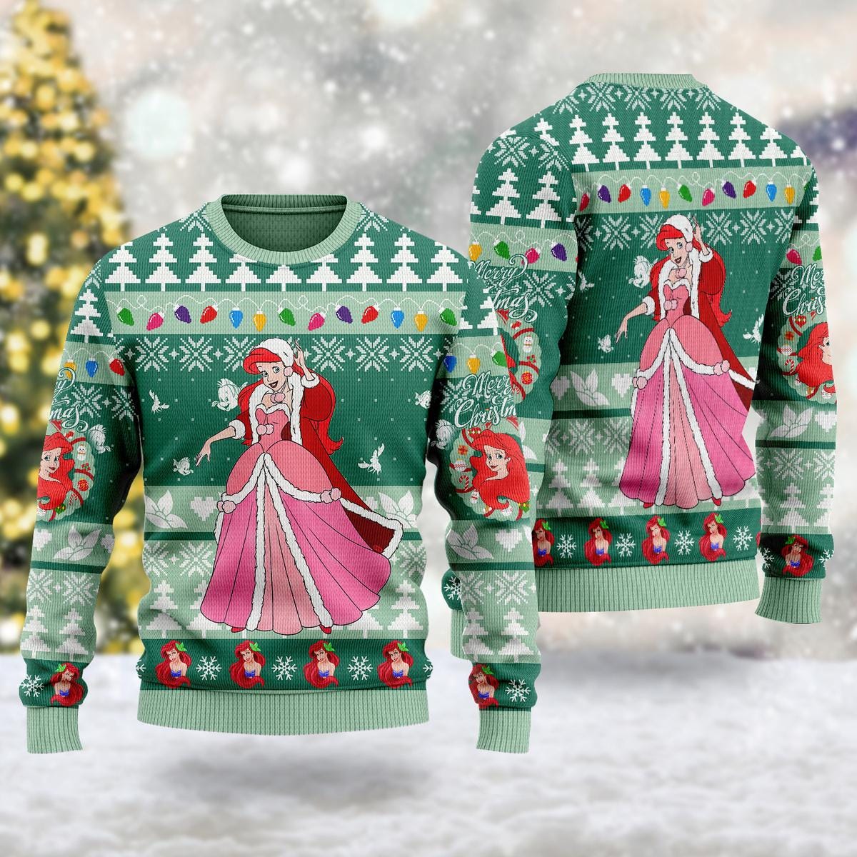 Little mermaid christmas sweater hotsell