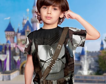 Warrior Fictional Movie Character Cosplay Costume Shirt, Mandalorian Halloween Costume For Family Group 3D Shirt, Super Hero Gift Friends