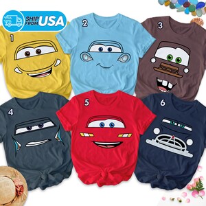 Funny Cars Face Outline Family Matching Shirt, Cars Group Shirt, Family Vacation, Cars Birthday Crew Shirt, Car Cartoon Lover Tee