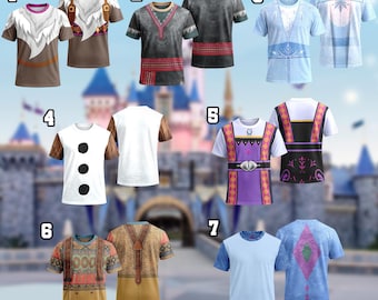Disney Elsa Sven Kristoff Frozen Costume T-Shirt, Frozen Magic Kingdom Halloween Cosplay Costume Group Family Matching Party Christmas Party
