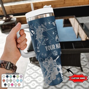 Custom Deadpool and Wolverine Tumbler, Deadpool 40oz Engraved Tumbler, Wolverine Cartoon Cup, Magic Kingdom Handle Stainless Steel Tumbler image 2
