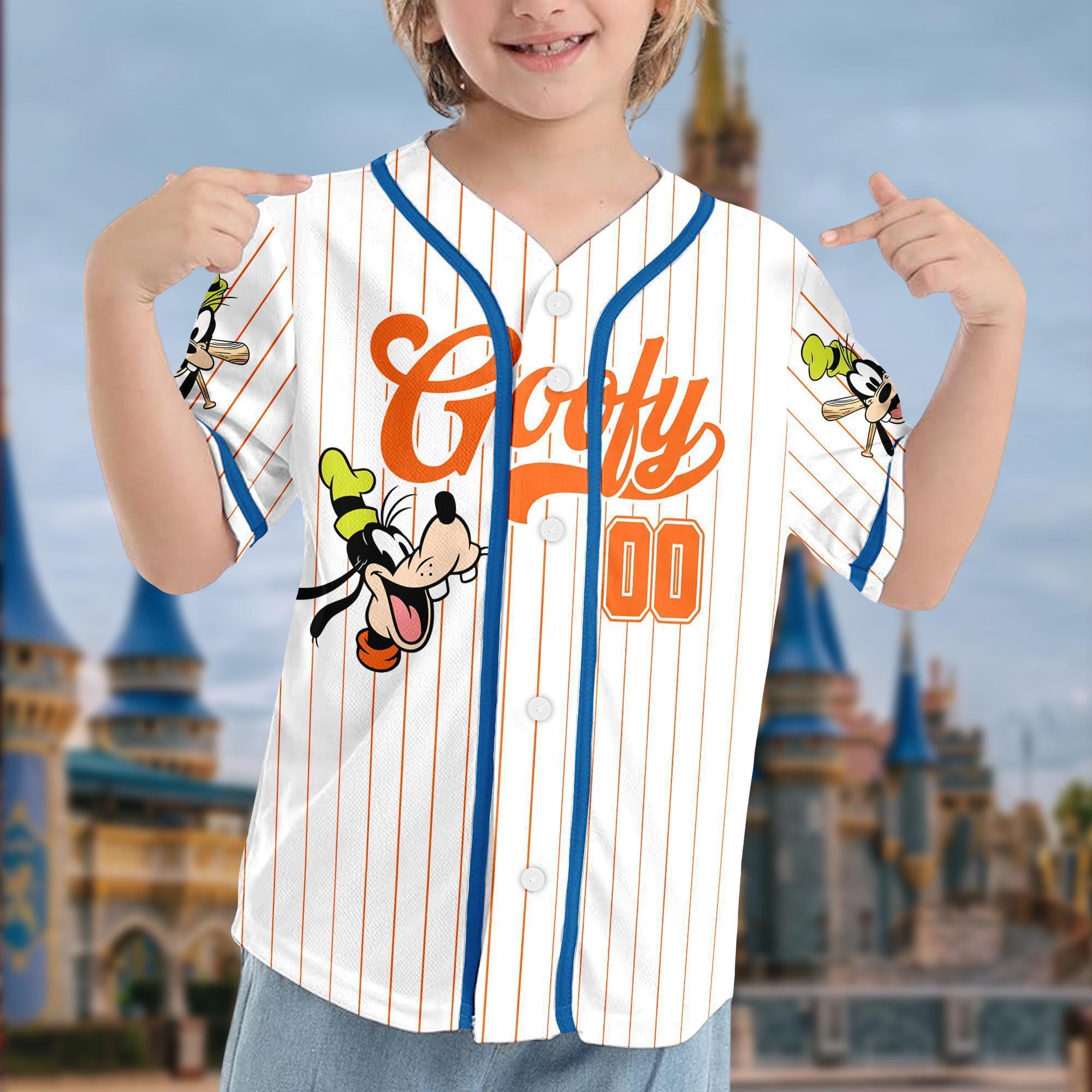 Custom DN Goofy Baseball Jersey, Custom Kid Youth Adult Mickey