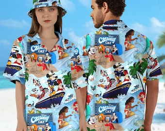 DN Mickey Mouse Cruise Trip All Over Printed Hawaiian Shirt, Mermaid And Friend Aloha Shirt, Summer Vacation Shirt, Cruise Hawaii Shirt