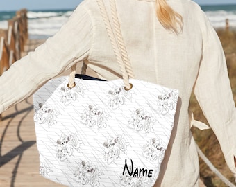 Personalize Mickey Mouse Sailor Tote Bag, Mickey Cruise Beach Bag, Magic Kingdom Character Tote Bag, Summer Beach Bag, Mickey Captain