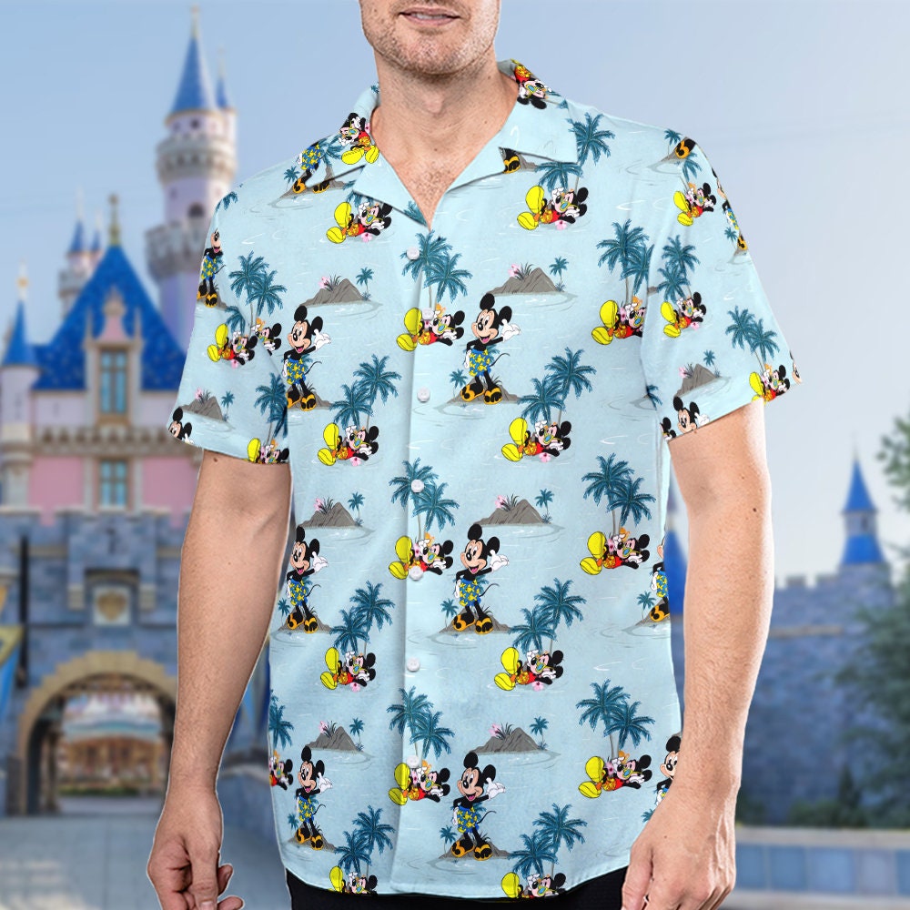 Cartoon Mouse Character 3D Hawaiian Shirt, Mouse Summer Vacation Hawaii Shirt