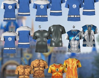 Johnny Storm Human Torch Costume T-Shirt, Fantastic Four First Steps Cosplay Costume Shirt, Avengers Cosplay, Halloween All Over Print Tee