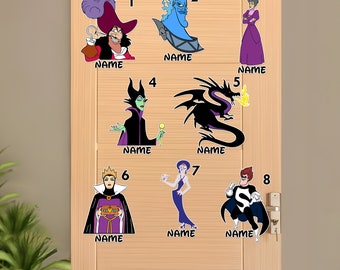 Personalized Villain Squad Cruise Magnet, Custom Villains Characters Magnet, Magic Kingdom Magnet, Wish Dream Cruise Ship Stateroom Doors RE