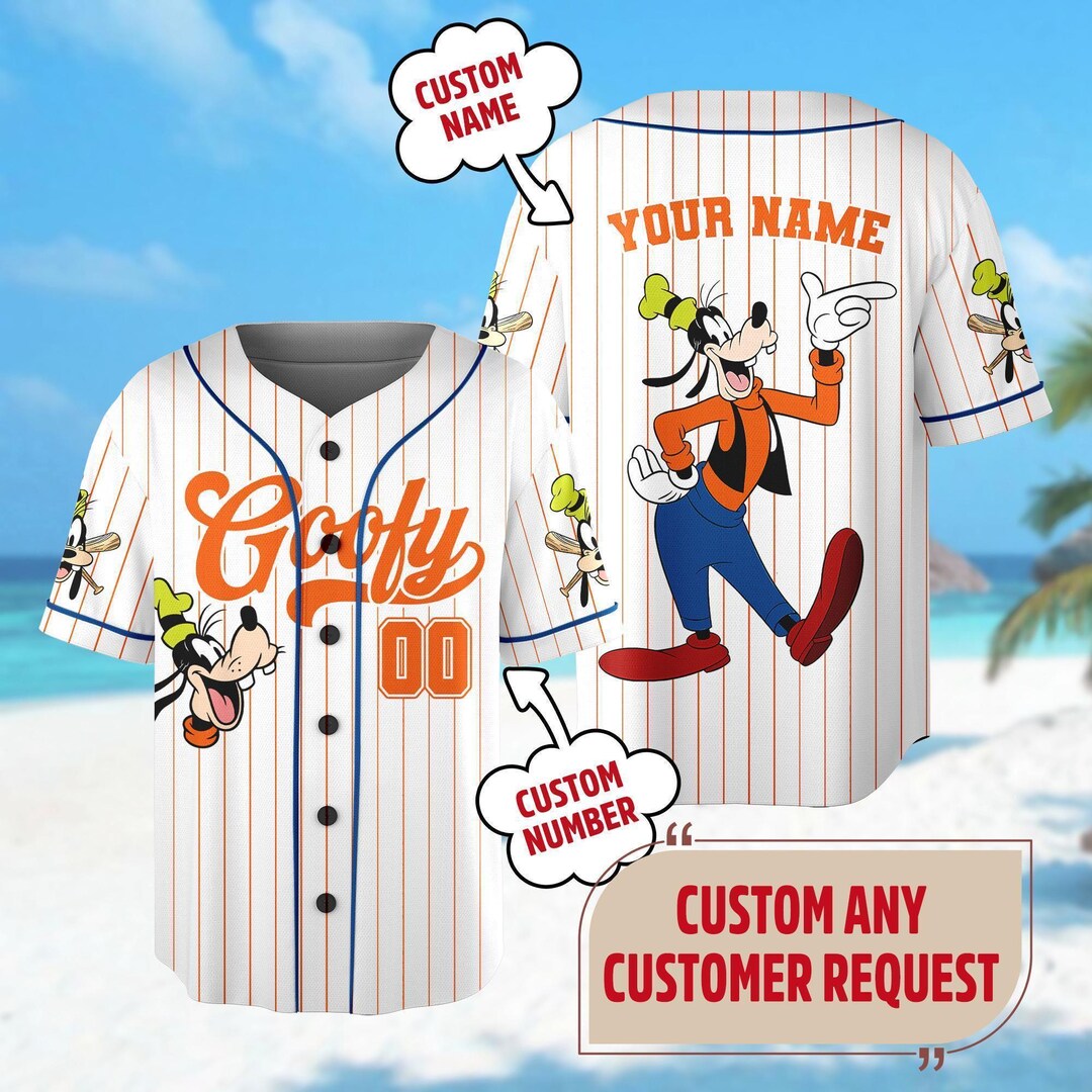 Custom DN Goofy Baseball Jersey, Custom Kid Youth Adult Mickey