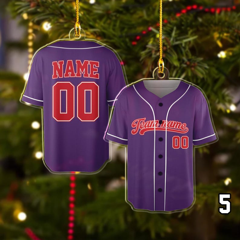 Personalized Baseball Team Ornament, Baseball Picture Ornament, Custom