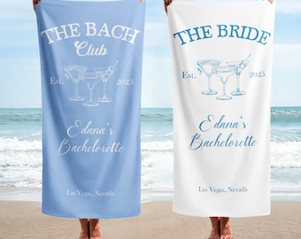 Personalized Bachelorette Beach Towel, Custom Location And Name Bachelorette Party Pool Towel, Bachelorette Trip Gift, Bride, Bridal Shower