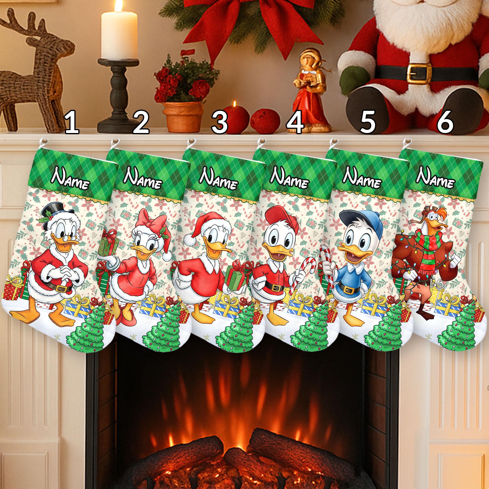 Discover Personalized DuckTales Disney Christmas Stockings, Daisy Donald Scrooge McDuck Dewey Stockings, Disney Huey and Louie Family Christmas Gifts