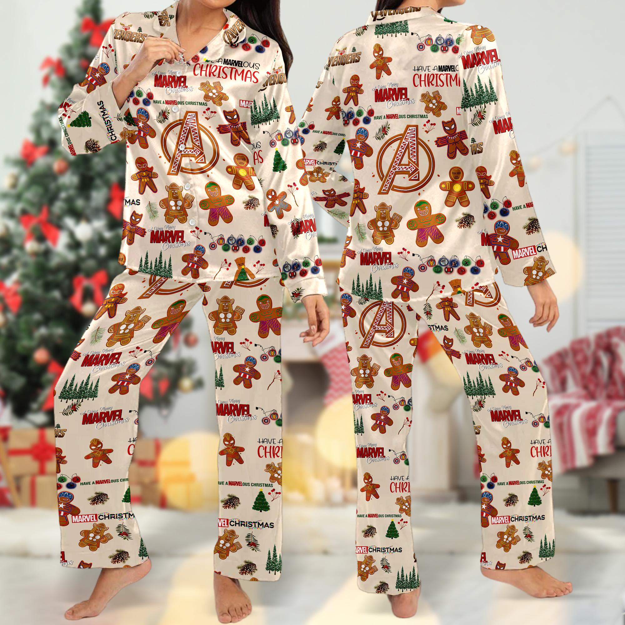 Avengers Christmas Pajamas Set Spiderman Women Pajamas Avengers Gingerbread Shirt Superhero Family Matching Shirt Christmas Party Gift Etsy