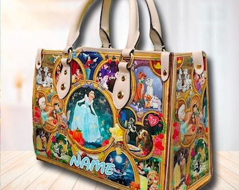 Custom Princess Leather Bag, DN Movie Bag, Cartoon Leather Crossbody Bag, Characters Leather Handbag, Magic World Leather Shoulder Bag