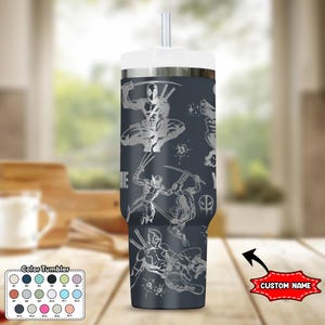 Custom Deadpool and Wolverine Tumbler, Deadpool 40oz Engraved Tumbler, Wolverine Cartoon Cup, Magic Kingdom Handle Stainless Steel Tumbler image 4