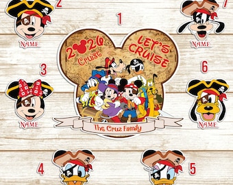Personalized DN Cruise Door Magnets - Mickey & Friends, Stateroom Door Decorations, DN Family Cruise Vacation, Gifts for Cruise