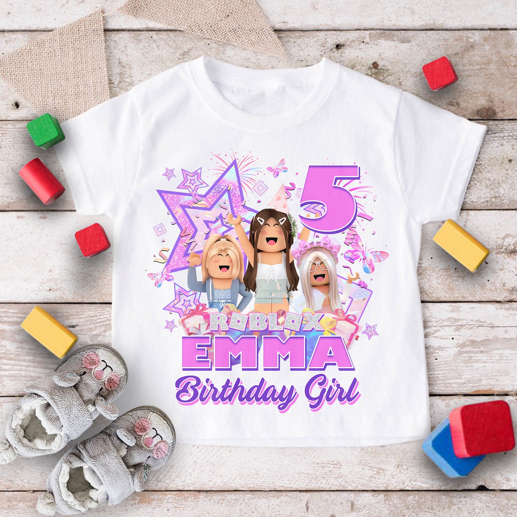 Roblox Birthday Girl African American Family Party Shirts