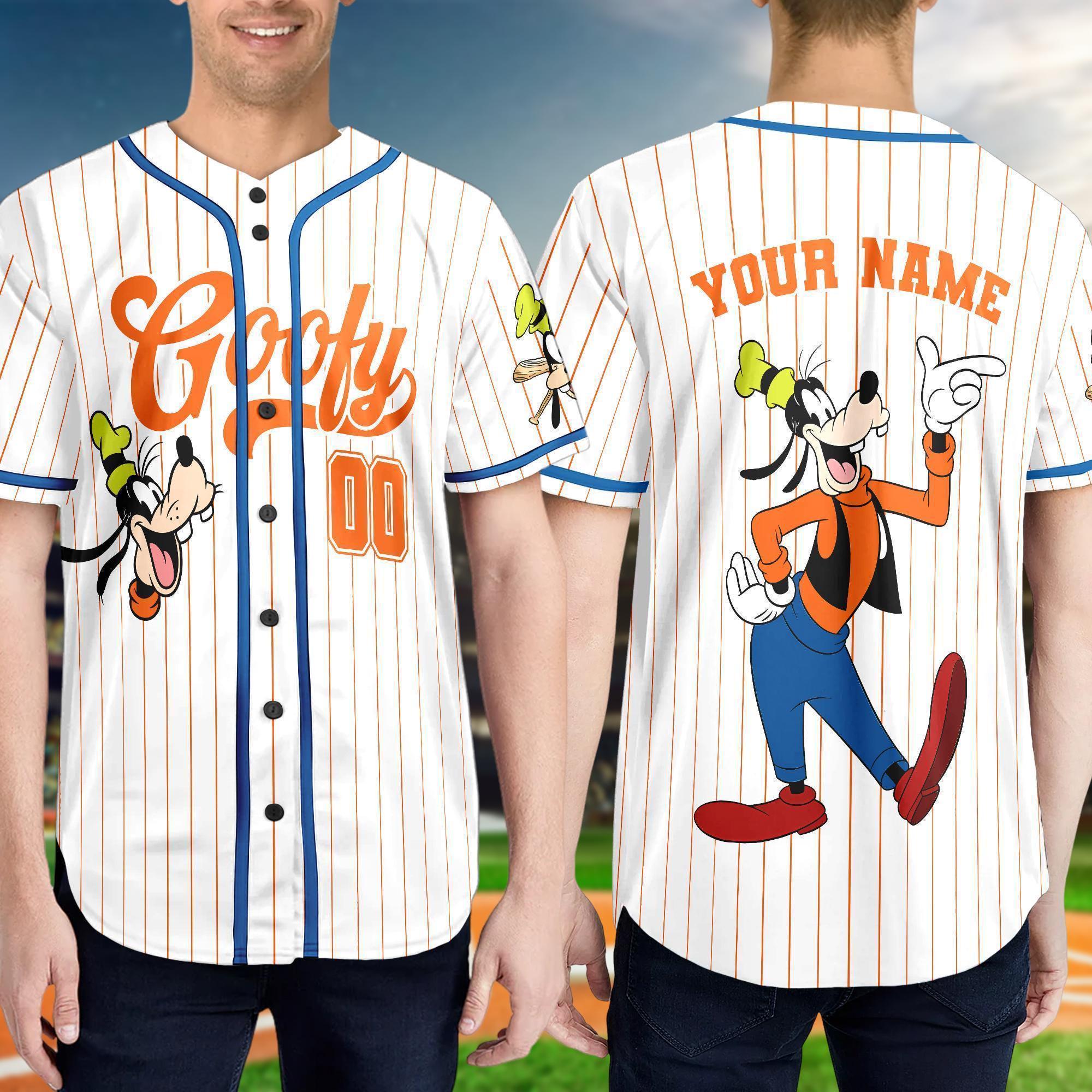Custom DN Goofy Baseball Jersey, Custom Kid Youth Adult Mickey