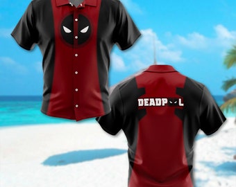 Deadpool Superhero Hawaiian Shirt, Deadpool Anti Hero Hawaii Shirt, Aloha Summer Trip All Over Print Button Up, Summer Shirt For Friend