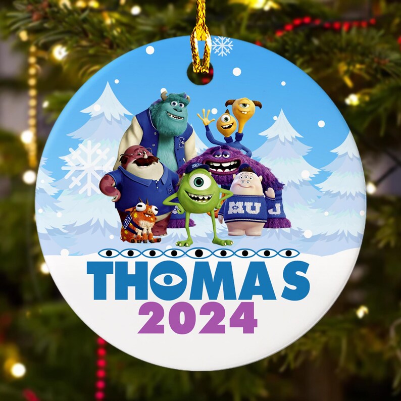 Personalized Monsters Inc Ornament, Monsters Movie Xmas Ceramic