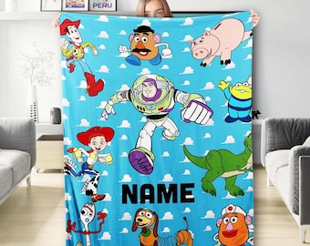 Manta personalizada de pareja de patatas, manta de felpa polar con nombre personalizado de Story of Toys, Magic Kingdom, manta para sofá, decoración del hogar, regalo para niños