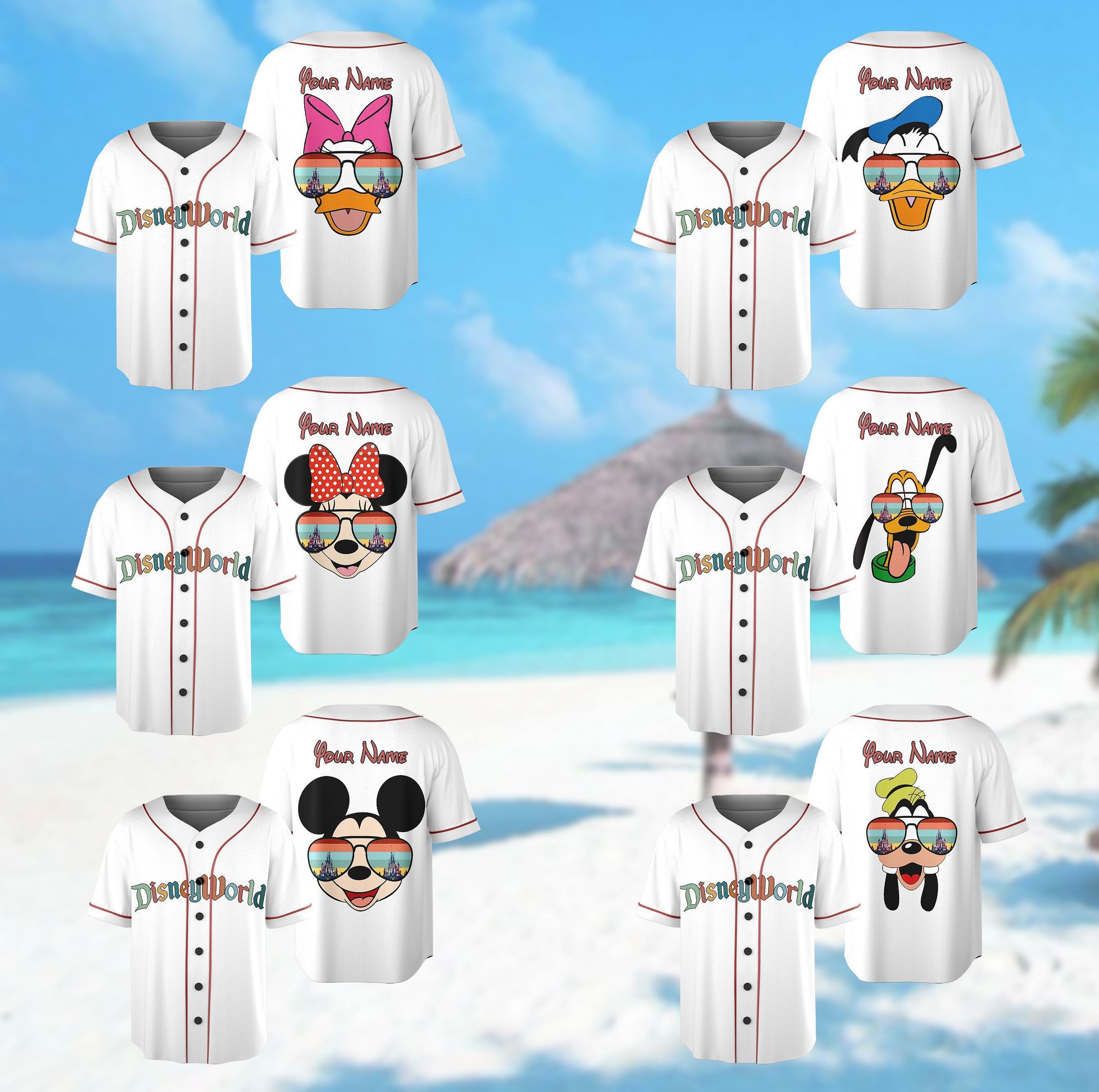 Custom Disney Mickey and Friends Baseball Jersey, Minnie Mouse