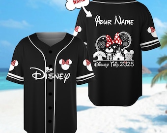 Personalized DN Magic Kingdom Family Trip Baseball Jersey, Custom Minnie Mouse Castle Basketball Jersey, Mickey Minnie Ears Baseball