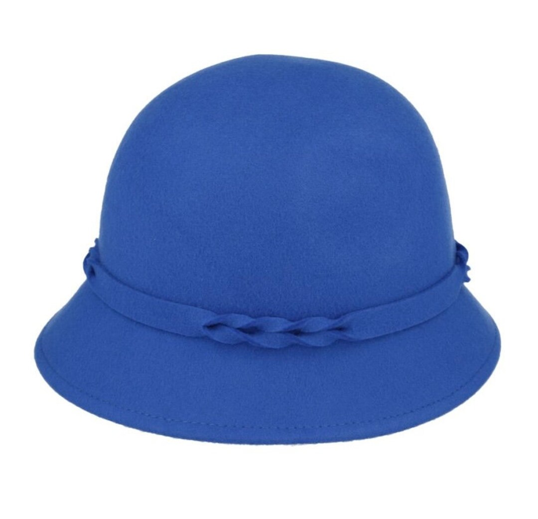 Cloche Hat Chic Vintage Wool Cloche Hat With Flower & Mesh Etsy