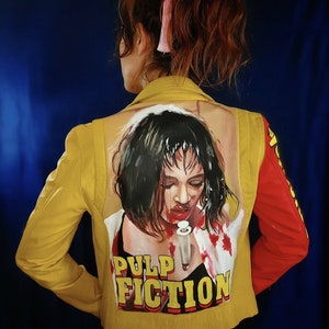 Pulp fiction jasje geel leren jasje mia wallace
