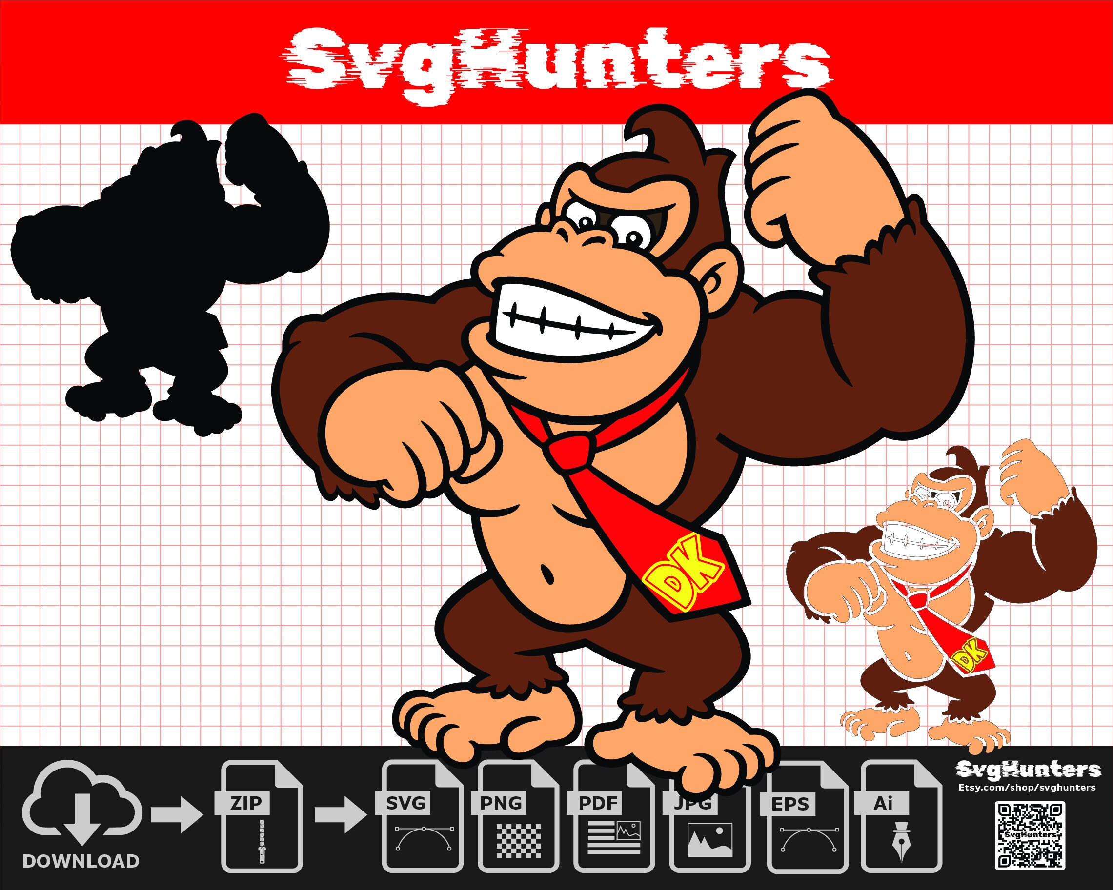 Paquete DONKEY KONG SVG para Cricut y sublimación fuente Etsy México