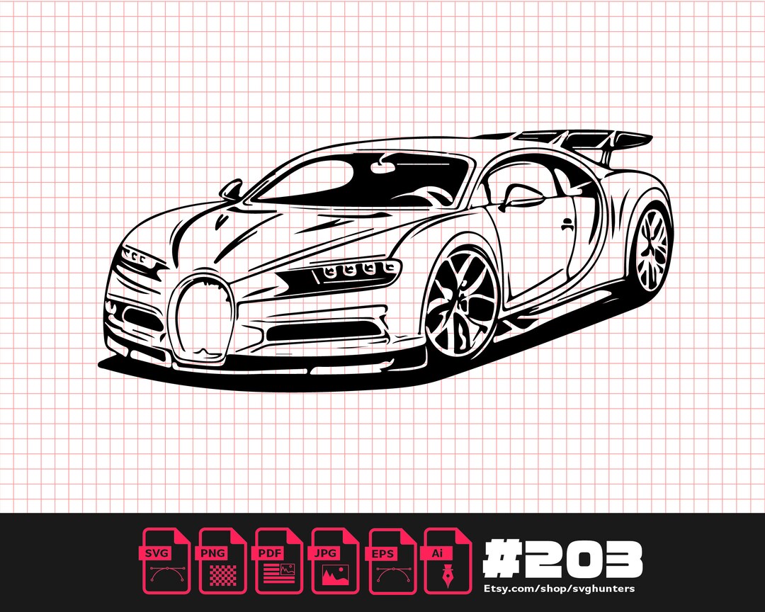 BUGATTI SVG BUNDLE Super Car Cricut Cut File, Instant Download, Svg