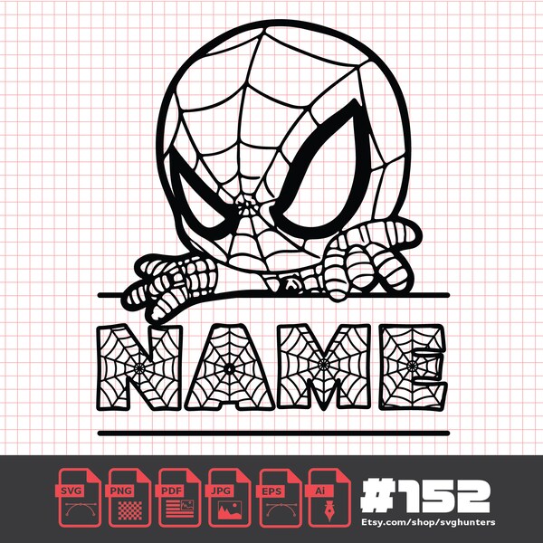 SPIDERMAN SVG BUNDLE Font Included Ai Eps Classic Video Game Character Vector Art Graphic for Gamers Crafters and Fans SvgHunters #152