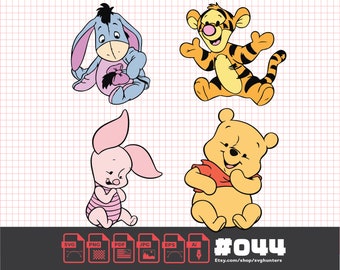 Winnie The Pooh Svg Bundle, Cricut Cut File, Instant Download, SVG, PNG, Eps, JPG, Layered Svg, Printable Files, Pooh Svg, SvgHunters #044