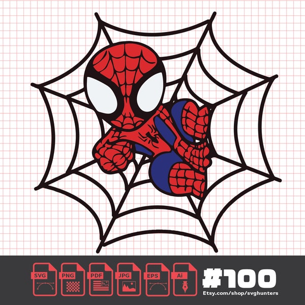 SPIDERMAN SVG BUNDLE Png Jpeg Pdf Ai Eps Classic Video Game Character Vector Art Graphic for Gamers Crafters and Fans SvgHunters #100