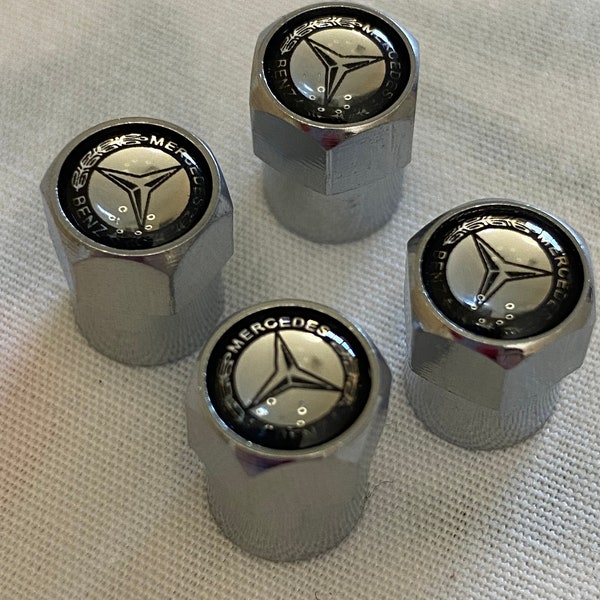 4 pcs Tire Stem valve covers for Mercedes Benz Silver color