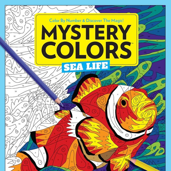 Mystery Colors - Sea Life: Adult Color By Number Coloring Book, Uncover Magical Scenes, Fish, Seaweed, Ocean, Enhance Creativity, Brain