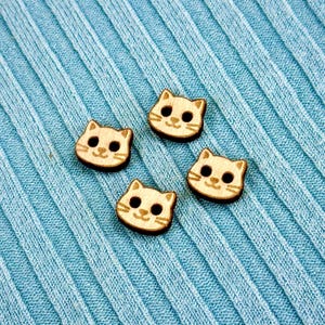 Katzenknöpfe | Aus Holz Kitty häkeln Bastelbedarf | Kätzchen Strickverschluss | Zubehör Für Kinderkleidung | Baby Body Knöpfe 15 mm