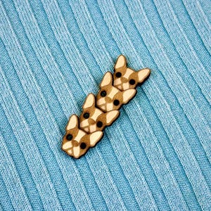 Bulldogge Holzknöpfe | Hölzernes Tiergesicht-Häkelzubehör, Kinderkleidung-Handwerk, Scrapbooking-Nähgeschenke 15 mm Fasteners Multipack