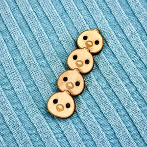 Küken Knöpfe | Holztier-Häkelzubehör für Kinderkleidung | Scrapbook Bastelbedarf | 15 mm Natur-Knöpfe zum annähen