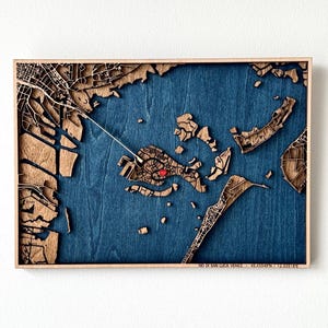 Personalized 3D Wooden Map | Laser Cut Anniversary Gift