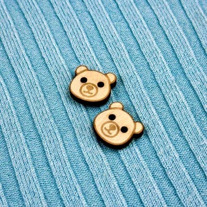 Teddy Bär Knöpfe | Holztiergesicht häkeln Lieferungen, Handwerk Kinderknöpfe, Scrapbooking Nähe Geschenke, 15 mm Baby Fasteners Multipack