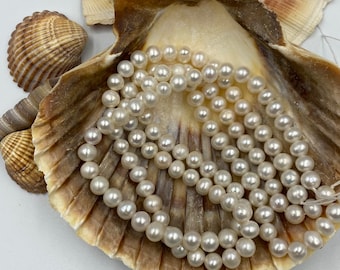 Loose Natural Authentic Fresh Water Pearls Round AAA 6mm,DIY Necklace Bracelet Earrings Jewelry Making