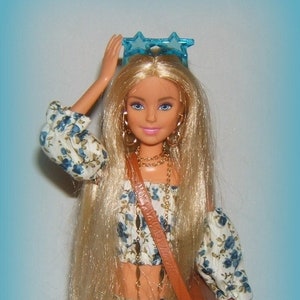 Grande poupée Barbie avec cheveux bruns, 71 cm de haut, robe arc