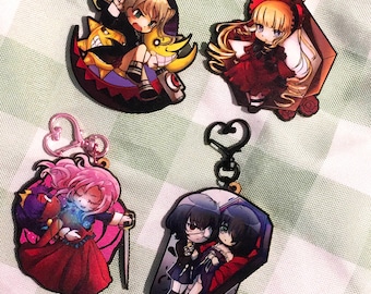 Nostalgic Anime wooden keychains - Another, Soul Eater, Utena, Rozen Maiden